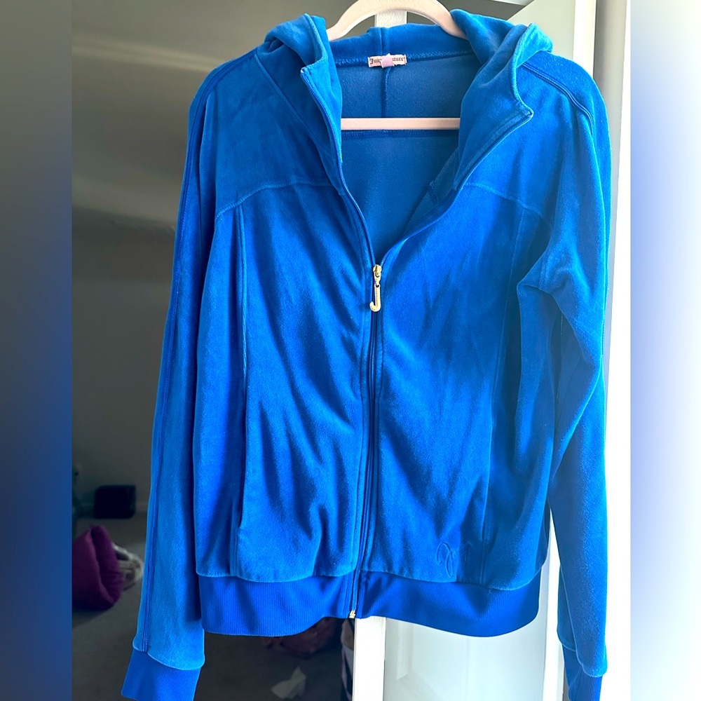 Vintage Y2K Juicy Couture Velour Tracksuit Royal Blue Size L